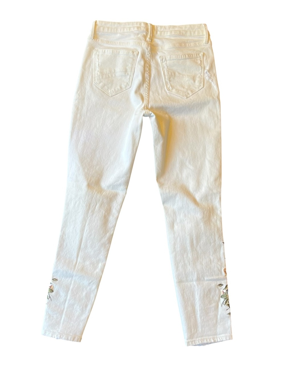Driftwood jeans 26 Gizelle Girlfriend slim fit Ivory Embroidered floral Mid rise - Picture 2 of 11